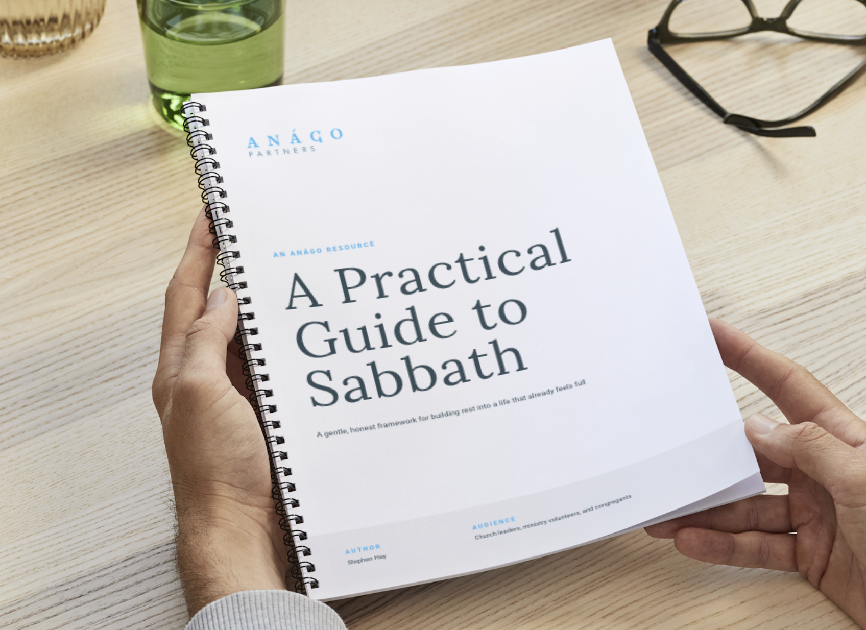 A Practical Guide to Sabbath, held open on a wooden desk.